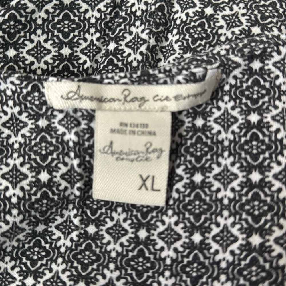 American Rag Black/white Jumpsuit with Tapered Legs size XL - Picture 2 of 3